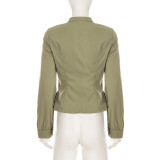 Long Sleeve Ruched Shirt GPKJ-MR51402