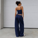Letter Printed Tank Top Two Piece Pants Set GPKJ-MR51698