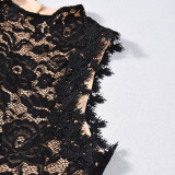 Lace Backless Sleeveless Romper GNZD-11860