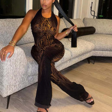 See Through Mesh Tie Up Two Piece Pants Set GNZD-11828