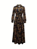 Long Sleeve Printed Casual Maxi Dress SFY-11190