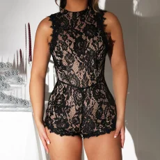 Lace Backless Sleeveless Romper GNZD-11860
