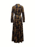 Long Sleeve Printed Casual Maxi Dress SFY-11190