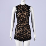 Lace Backless Sleeveless Romper GNZD-11860