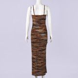 Sexy Knits Sling Split Maxi Dress GNZD-11782
