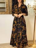 Long Sleeve Printed Casual Maxi Dress SFY-11190