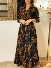 Long Sleeve Printed Casual Maxi Dress SFY-11190