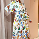 Lantern Sleeve Printed Maxi Dress SFY-LY22-195