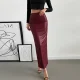 Retro Faux Leather Long Skirt GNZD-060165DBZ