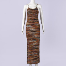 Sexy Knits Sling Split Maxi Dress GNZD-11782
