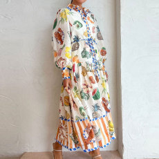 Lantern Sleeve Printed Maxi Dress SFY-LY22-195