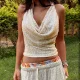 Hollow Out Off Shoulder Sequin Top GNZD-11758