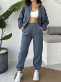 Solid Color Long Sleeve Two Piece Pants Set MIL-L406
