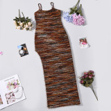 Sexy Knits Sling Split Maxi Dress GNZD-11782