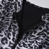 Leopard Printed Long Sleeve Two Piece Pants Set GNZD-11804