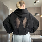 Solid Color Long Sleeve Hooded Sweatshirt GZJQ-K6L15287A