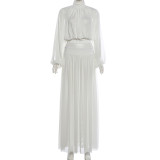 Long Sleeve Backless Loose Two Piece Pants Set XEF-K6S16545A