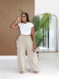 Plus Size Solid Color Loose Casual Pants BMF-929