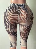 Pre Order: About 7 work days shipping Printed Mesh Seventh Pants YUEM-202684