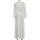 Long Sleeve Backless Loose Two Piece Pants Set XEF-K6S16545A