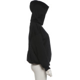 Solid Color Long Sleeve Hooded Sweatshirt GZJQ-K6L15287A
