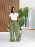 Plus Size Solid Color Loose Casual Pants BMF-929