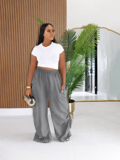 Plus Size Solid Color Loose Casual Pants BMF-929