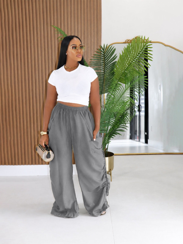 Plus Size Solid Color Loose Casual Pants BMF-929
