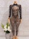 Pre Order: About 7 work days shipping Printed Mesh Jumpsuit YUEM-202683