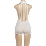 Hollow Out Backless Rivet Romper DLSF-K6Q17296A
