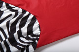 Zebra Stripe Contrast Color Splicing Maxi Dress DLSF-K6D16933A