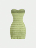 Solid Color Ruched Knits Mini Dress GZIY-6511