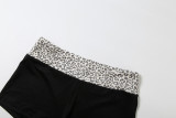 Leopard Printed Backless Two Piece Shorts Set GYME-K6S16910A