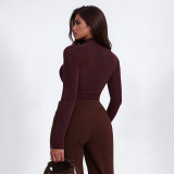Long Sleeve Solid Color Bodysuit GSZM-Q26BS201