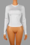 Solid Color Long Sleeve Top YWXS-K25L982