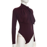 Long Sleeve Solid Color Bodysuit GSZM-Q26BS201