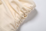 Solid Color Backless Top Irregular Skirt Suit GYME-K6S16730A