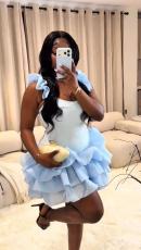 Solid Color Sleeveless Ruffles Mini Dress GADE-10377