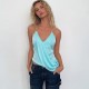 Solid Color V Neck Halterneck Vest GYME-K6B16839A