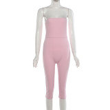 Solid Color Off Shoulder Seventh Jumpsuit GYME-K6Q17165A