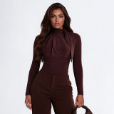 Long Sleeve Solid Color Bodysuit GSZM-Q26BS201