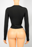Solid Color Long Sleeve Top YWXS-K25L982