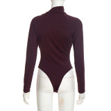 Long Sleeve Solid Color Bodysuit GSZM-Q26BS201
