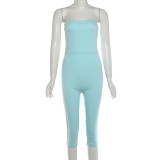 Solid Color Off Shoulder Seventh Jumpsuit GYME-K6Q17165A