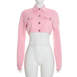 Lapel Long Sleeve Short Coats GDSF-D26TP354