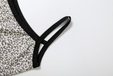 Leopard Printed Backless Two Piece Shorts Set GYME-K6S16910A