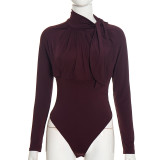 Long Sleeve Solid Color Bodysuit GSZM-Q26BS201