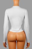 Solid Color Long Sleeve Top YWXS-K25L982