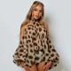 Off Shoulder Printed Romper(With Headscarf) GYME-K6S16645A