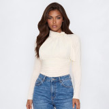 Long Sleeve Solid Color Bodysuit GSZM-Q26BS201